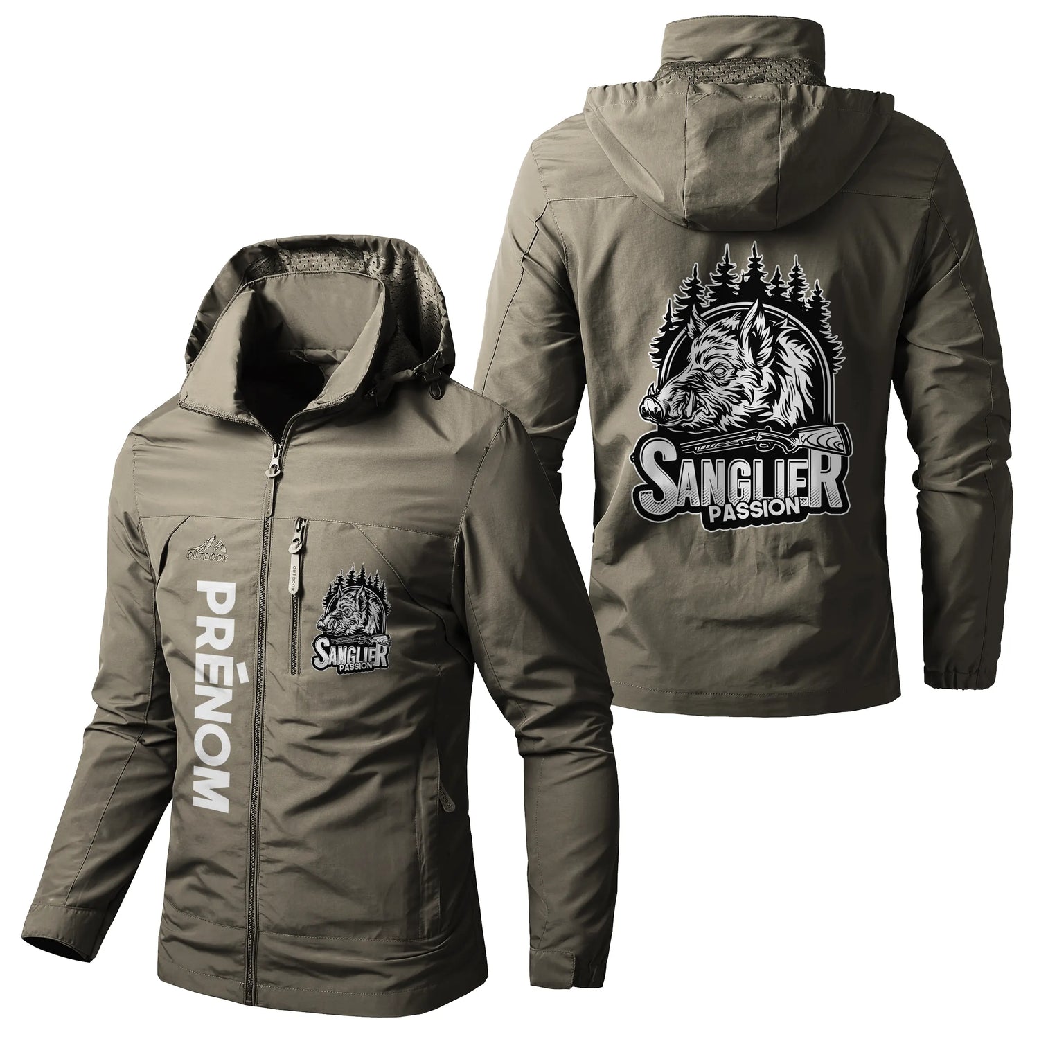 Veste Imperméable Et Coupe-Vent Chasse Au Sanglier, Cadeau Idéal Chasseurs - CT07092354 Kaki