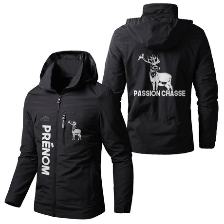 Veste Imperméable Et Coupe-Vent Chasse Au Cerf, Passion Chasse, Cadeau Personnalisé Chasseurs - CT07092355 Noir