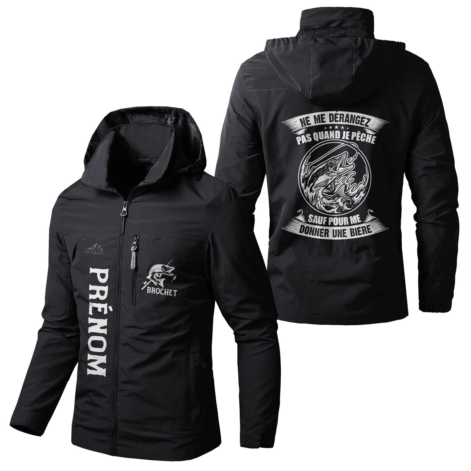 Veste Imperméable Personnalisée Pêche Du Brochet - Ne Me Dérangez Pas Quand Je Pêche Sauf Pour Me Donner Une Bière - CT07092358 Noir