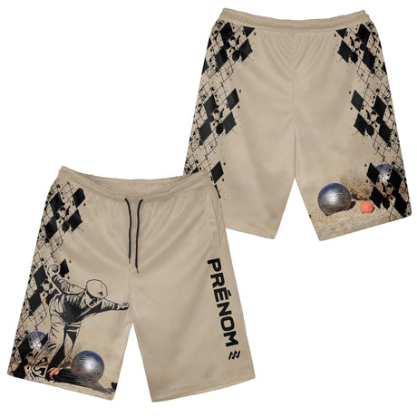 Short de Sport Pétanque Homme - Confortable, Léger et Style Unique | Joueur et Boules - A080524N23 Sable