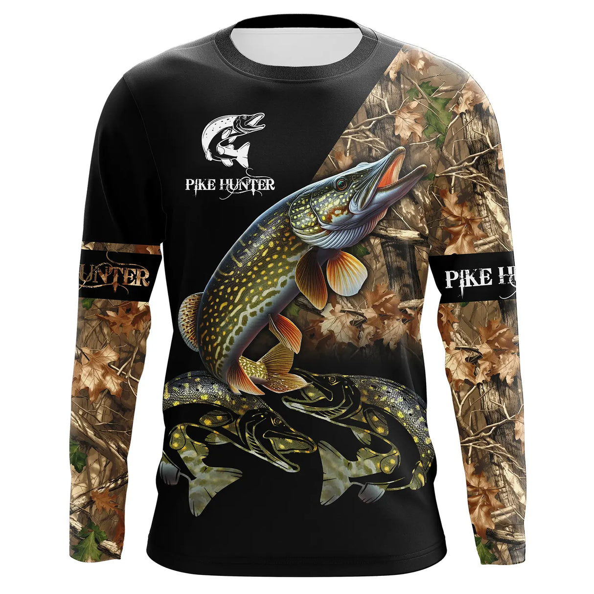 T-shirt manches longues all-over brochet Pike Hunter camouflage automne