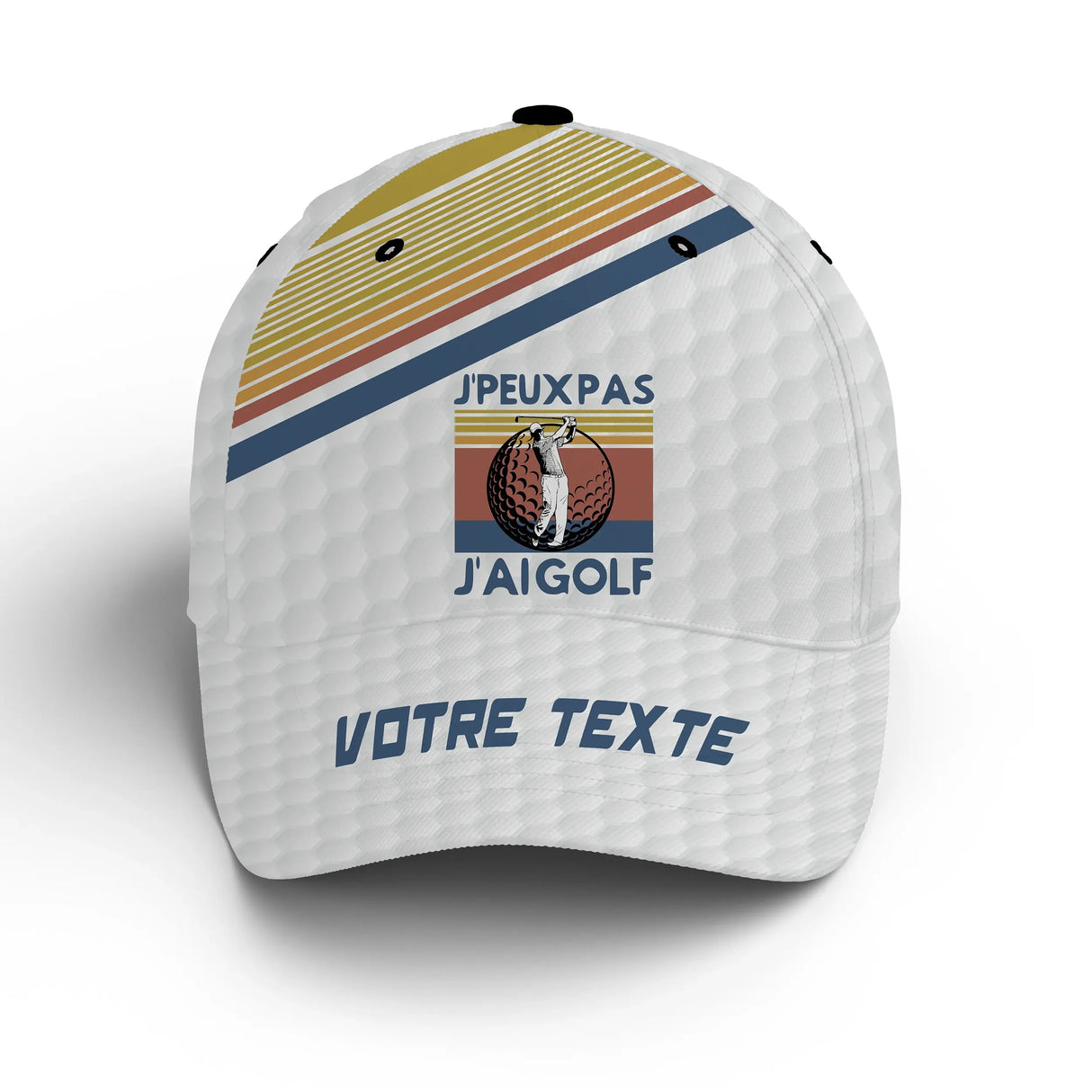 Casquette golf vintage rétro humour J'peux pas golfeur balle texte broderie unisexe personnalisée