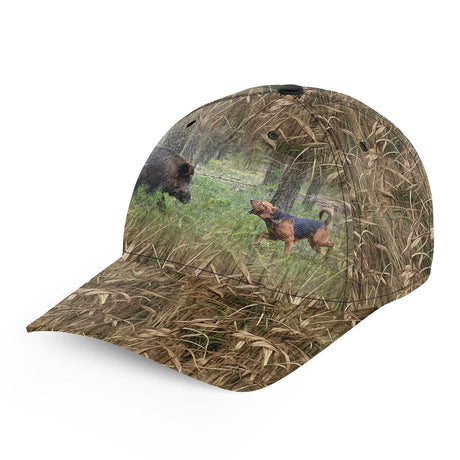 Casquette Camouflage Chasse Aux Sangliers Aux Chiens Courants, Teckel à Poil Dur - CT12082216 BWB1