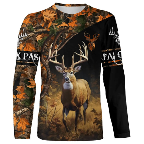 Chasse Au Cerf, Camouflage Chasse, Sweat à Capuche Orange, J'peux Pas, J'ai Chasse - CT07112230 T-shirt All Over Manches Longues Unisexe