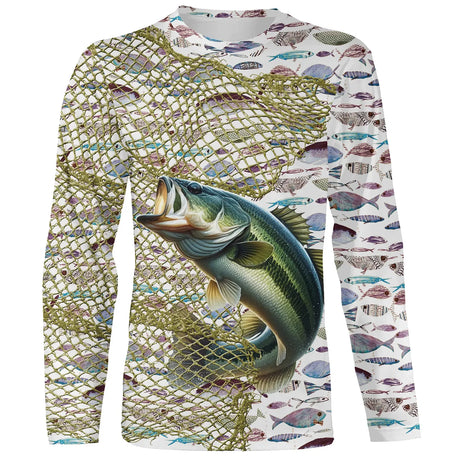Pêche au filet, Pêche Du Bar, Cadeau Humour Pêcheur - VEPEBA001 T-shirt All Over Manches Longues Unisexe