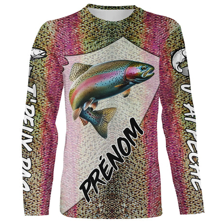 Pêche De La Truite, Cadeau Pêcheur, Passion Truite, Peau De La Truite, Personnaliser - VEPETR008 T-shirt All Over Manches Longues Unisexe