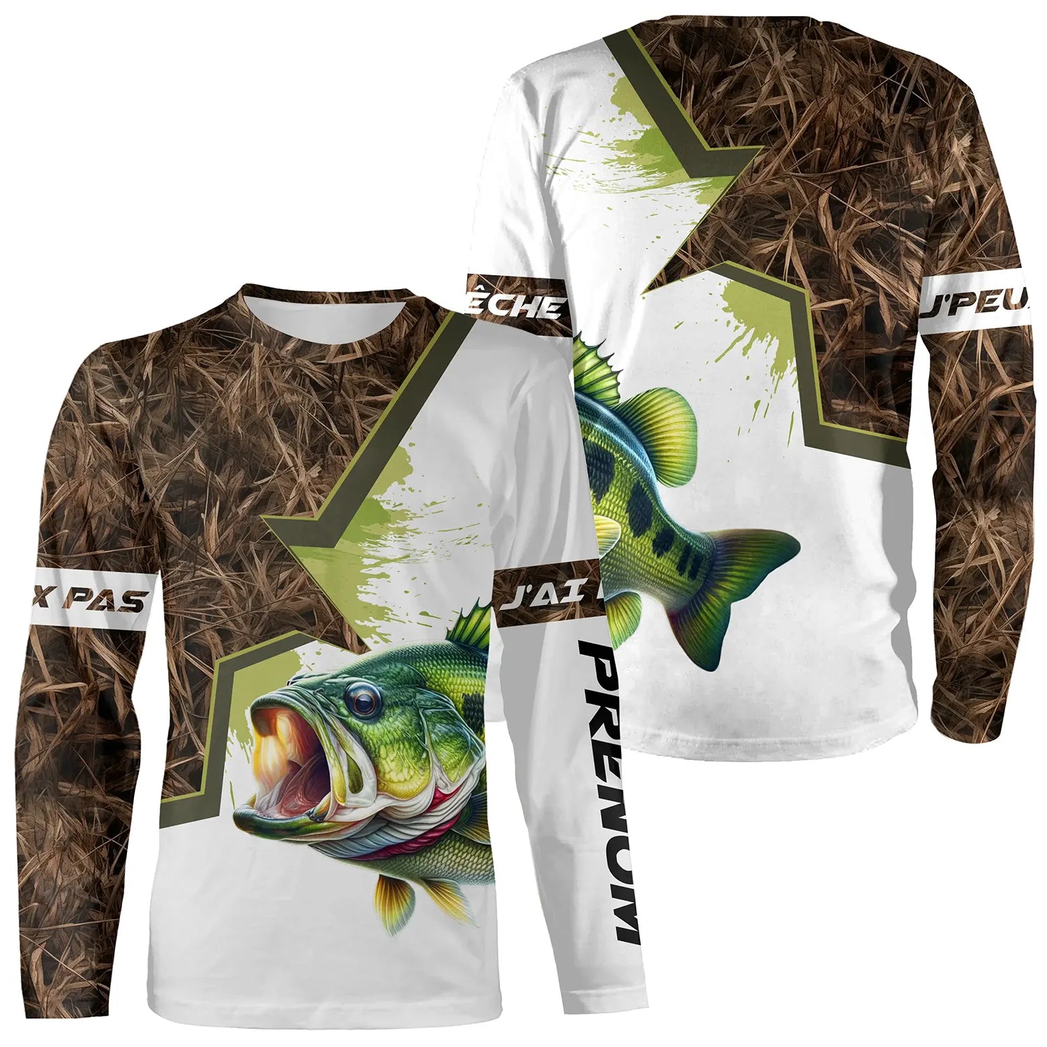 Pêche Du Bar, Cadeau Personnalisé Original Pêcheur, J'peux Pas J'ai Pêche - CTS12042201 T-shirt All Over Manches Longues Unisexe