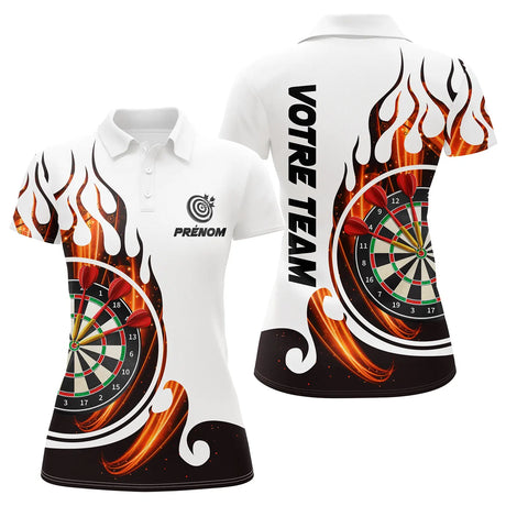 Polo de Fléchettes Personnalisable "Impact de Feu" - Style Dynamique pour Équipes et Joueurs - ALP12032468 - Polo Femme