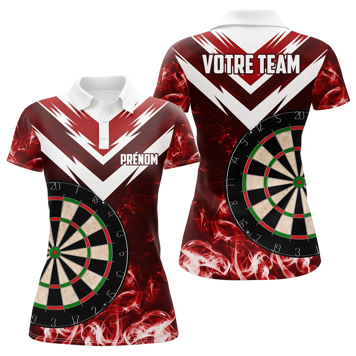 Maillot bowling personnalisé femme rouge, variante coloris pour team et club