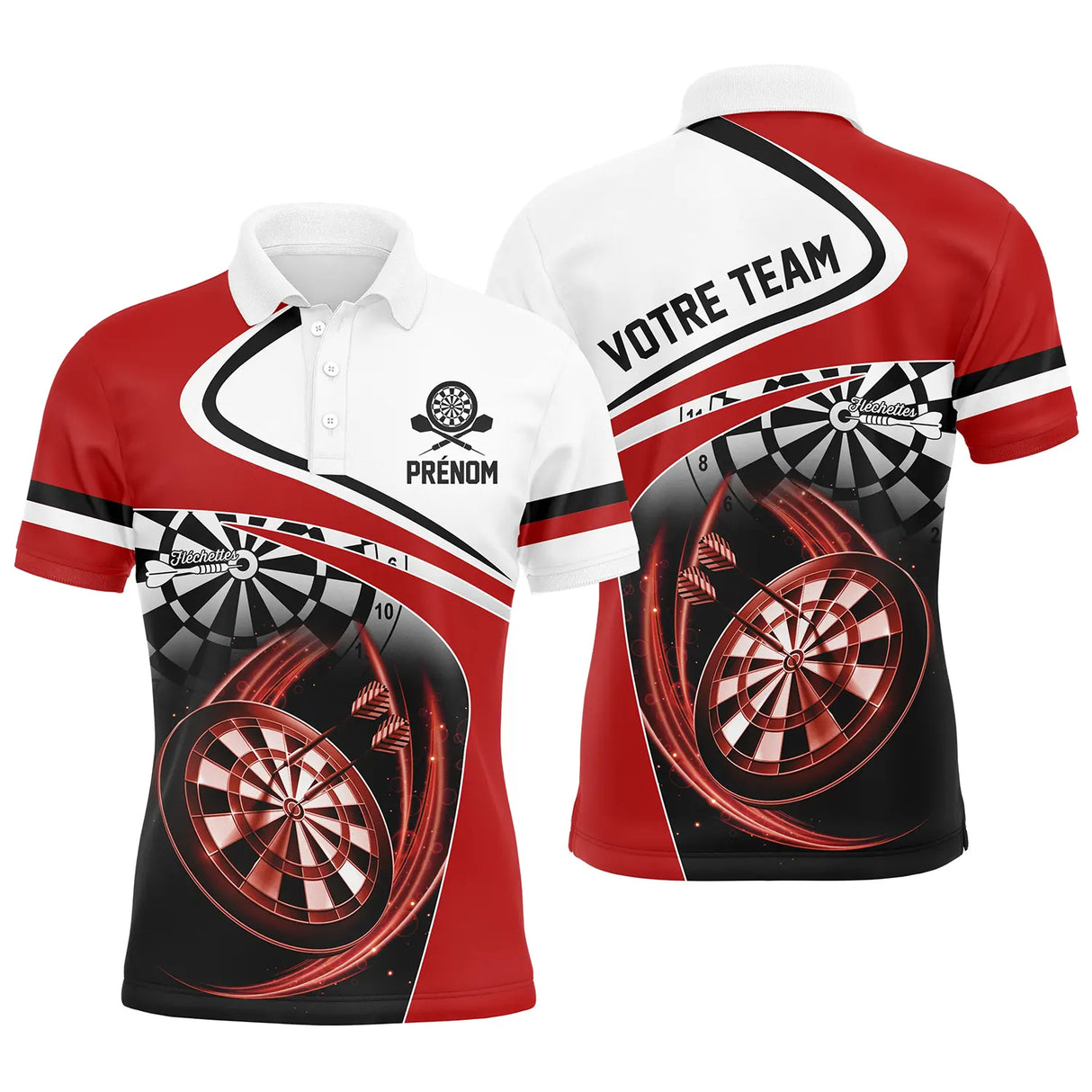 Maillot bowling personnalisé homme rouge, variante coloris pour team et club
