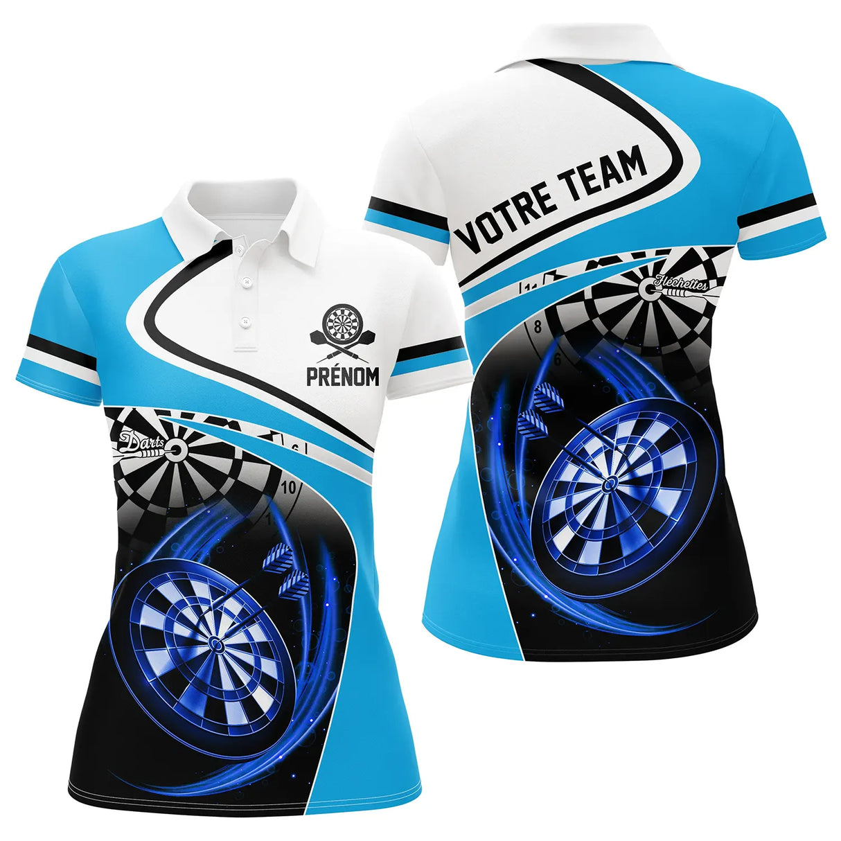 Maillot bowling personnalisé femme bleu, variante coloris pour team et club
