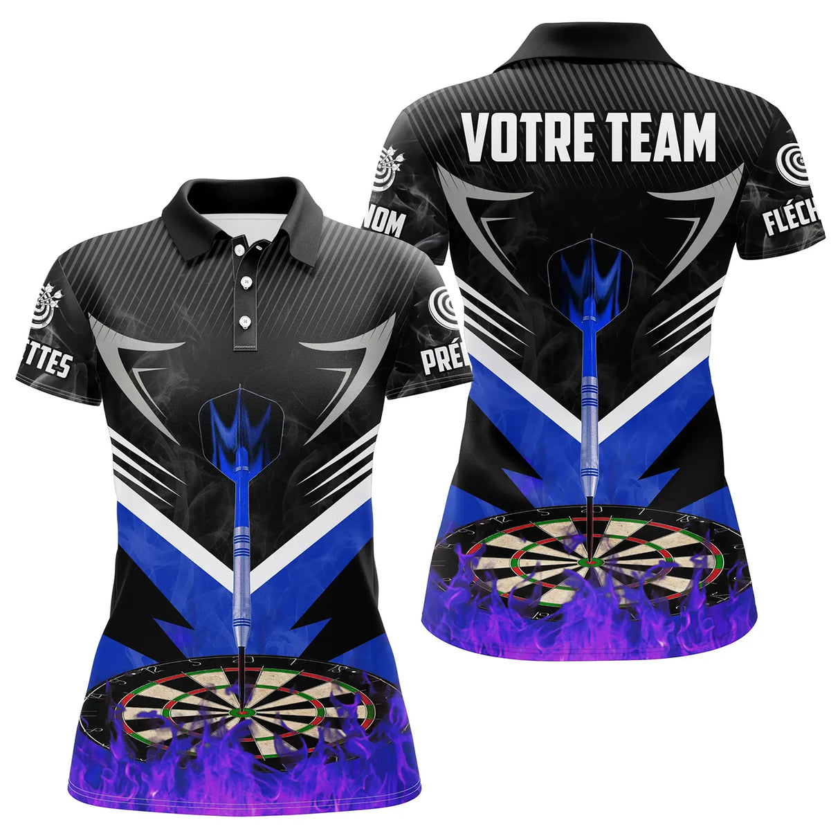 Maillot bowling personnalisé femme bleu, variante coloris pour team et club