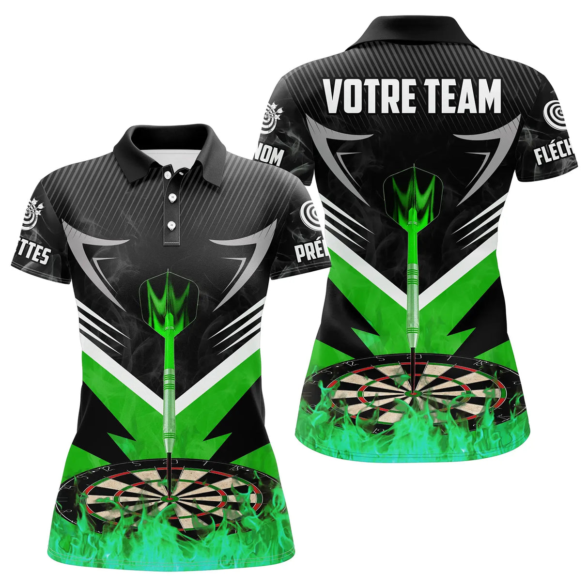Maillot bowling personnalisé femme vert kaki, variante coloris pour team et club