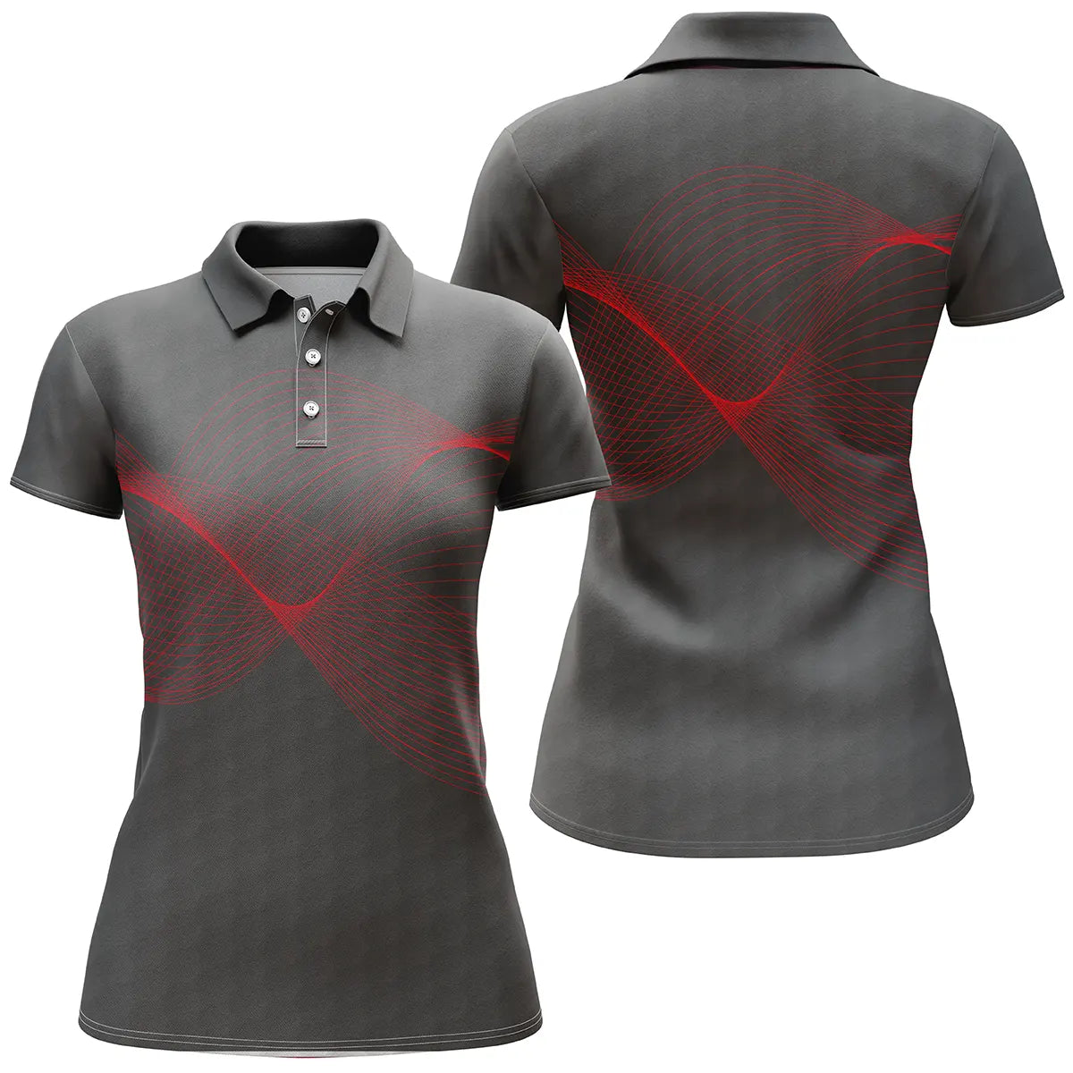 Polo golf femme vert prairie sombre onde sonore lumineuse coupe cintrée tissu respirant léger