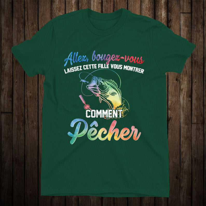 Sweater femme humour pêche lettrage chrome iridescent expert