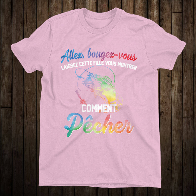 Débardeur femme humour pêche lettrage chrome iridescent expert