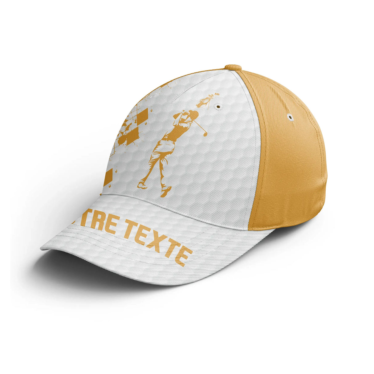 Casquette golf verte golfeuse silhouette swing texte broderie unisexe personnalisable