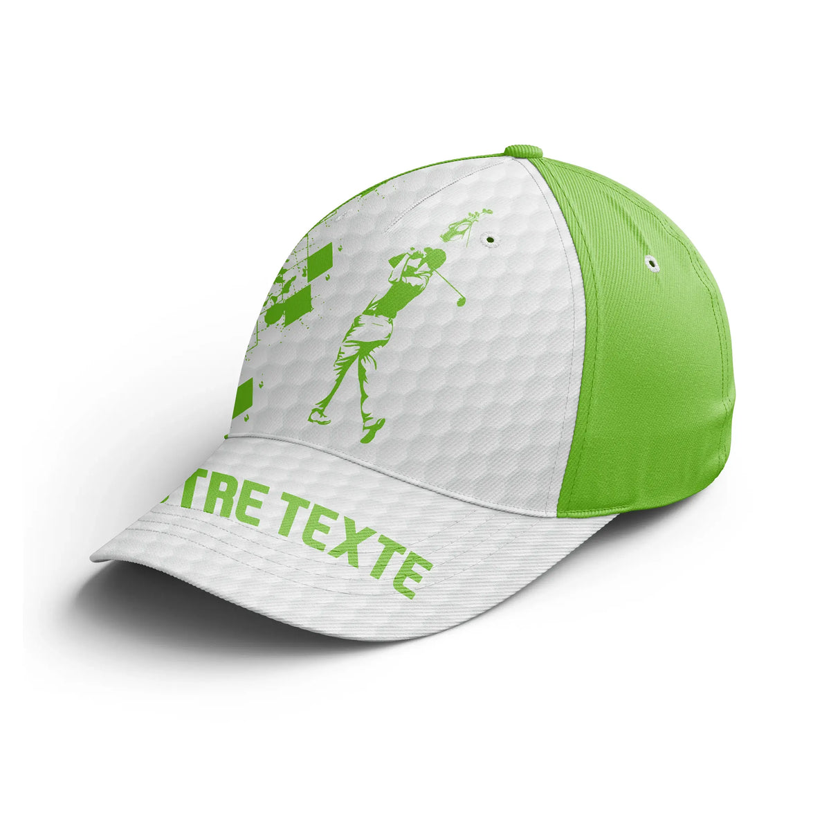 Casquette golf noire golfeuse swing dynamique texte broderie unisexe personnalisable