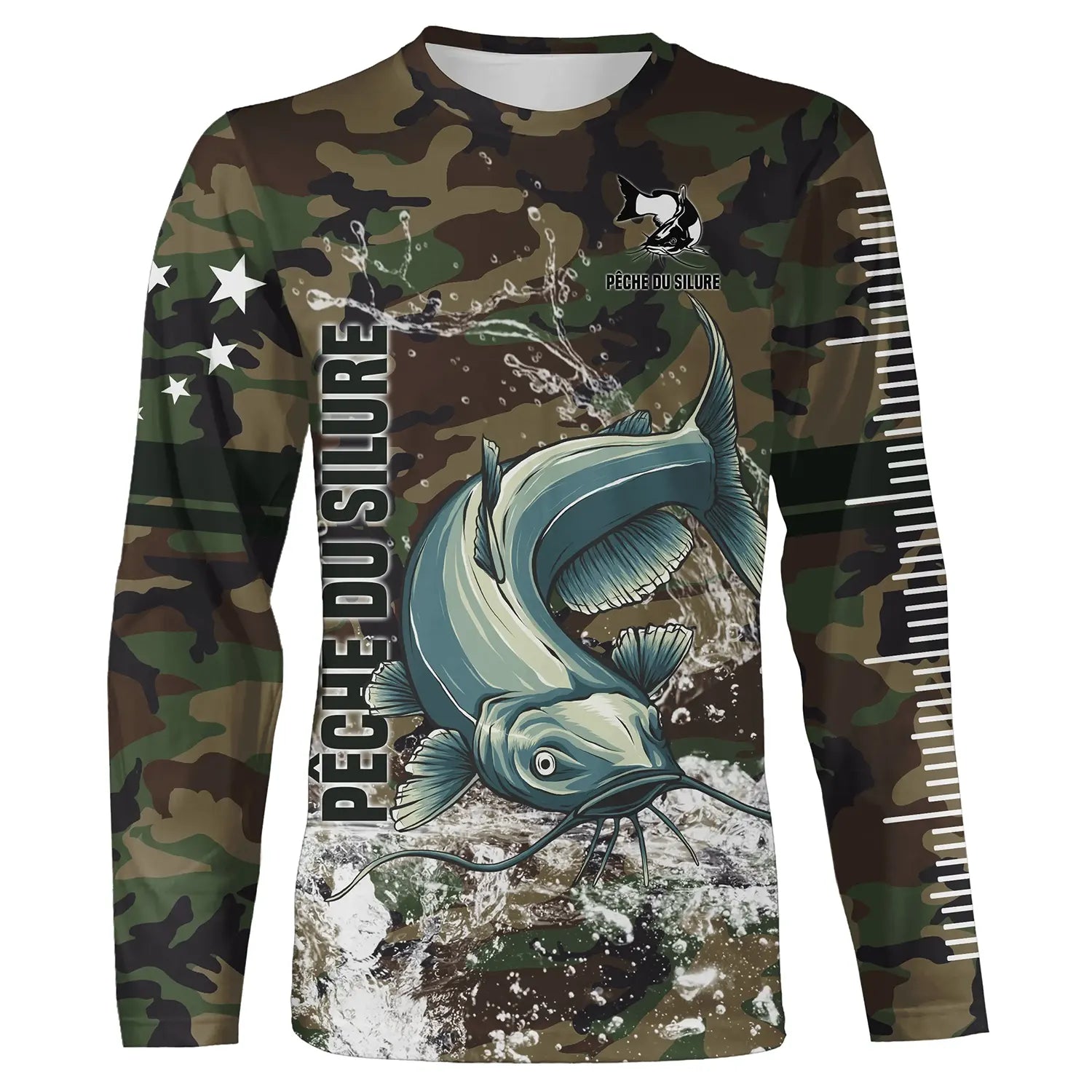 Pêche du Silure, Catfish, Poisson Chat, Cadeau Original Pêcheur - CTS16042216 T-shirt All Over Manches Longues Unisexe
