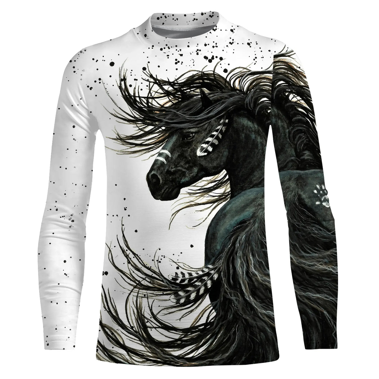 Débardeur all-over cheval passion noir et blanc cheval encre crinière été équestre