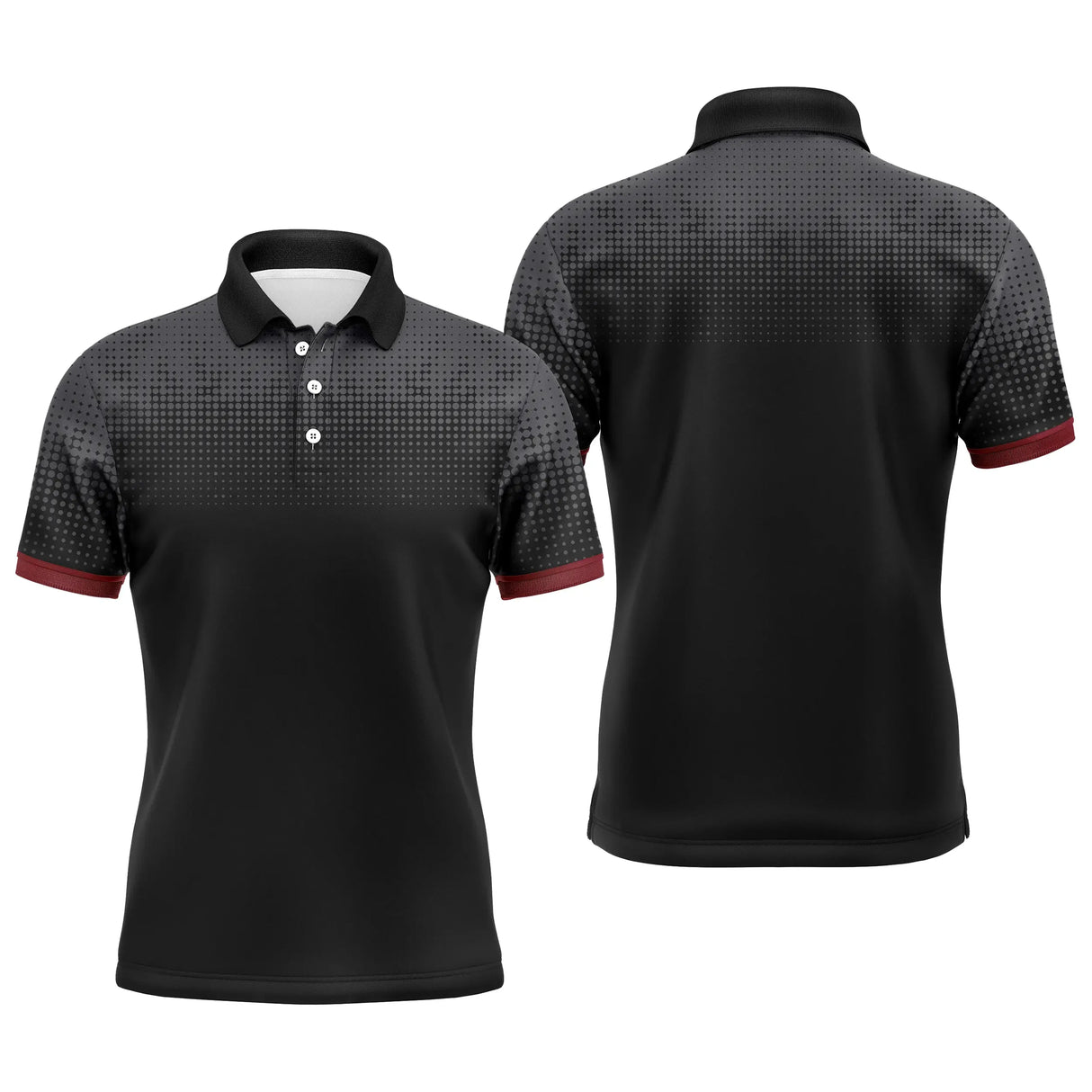 Polo tennis femme blanc bleu pixel mosaïque coupe cintrée vue dos personnalisable