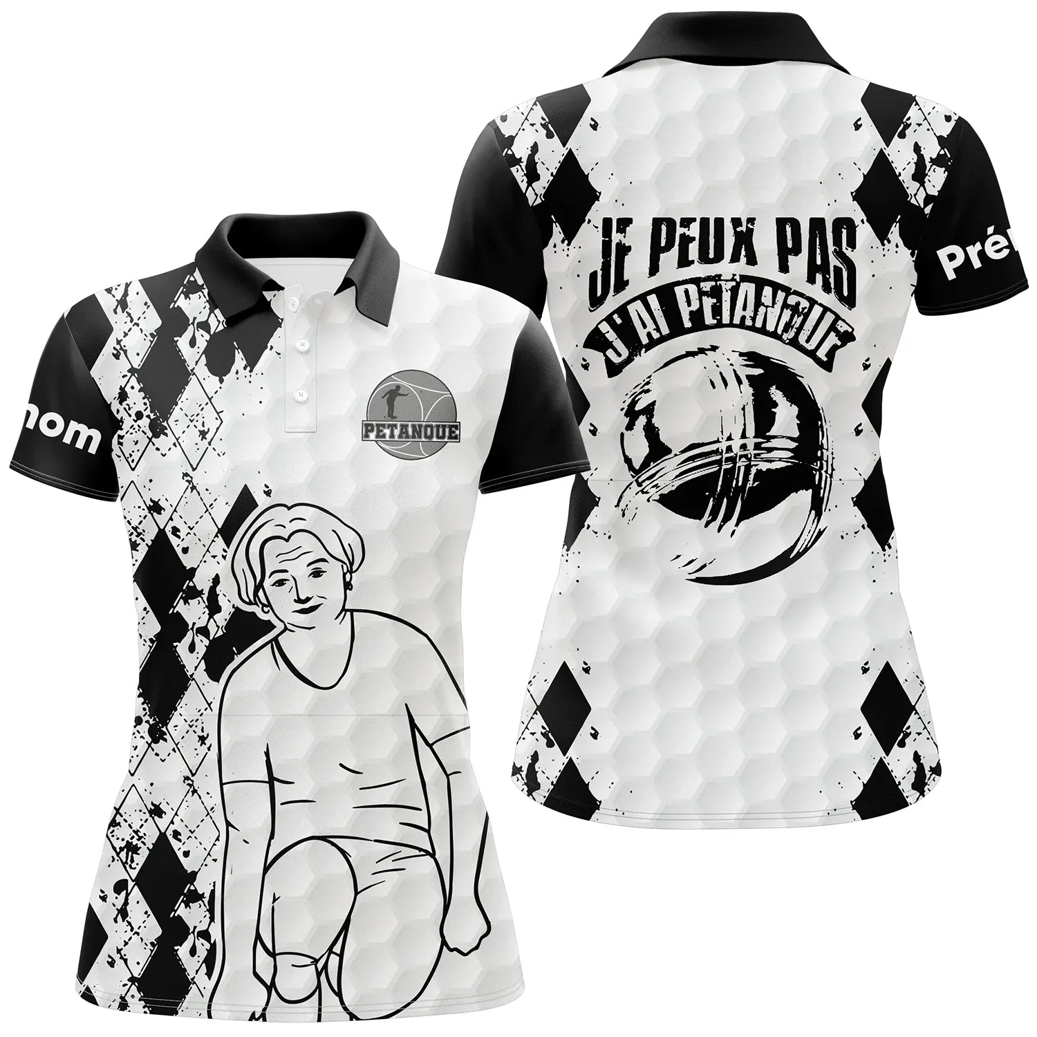 Polo Pétanque Homme Femme, Cadeau Humour Personnalisé Bouliste, J'Peux Pas J'ai Pétanque - CT22122210 Polo Femme