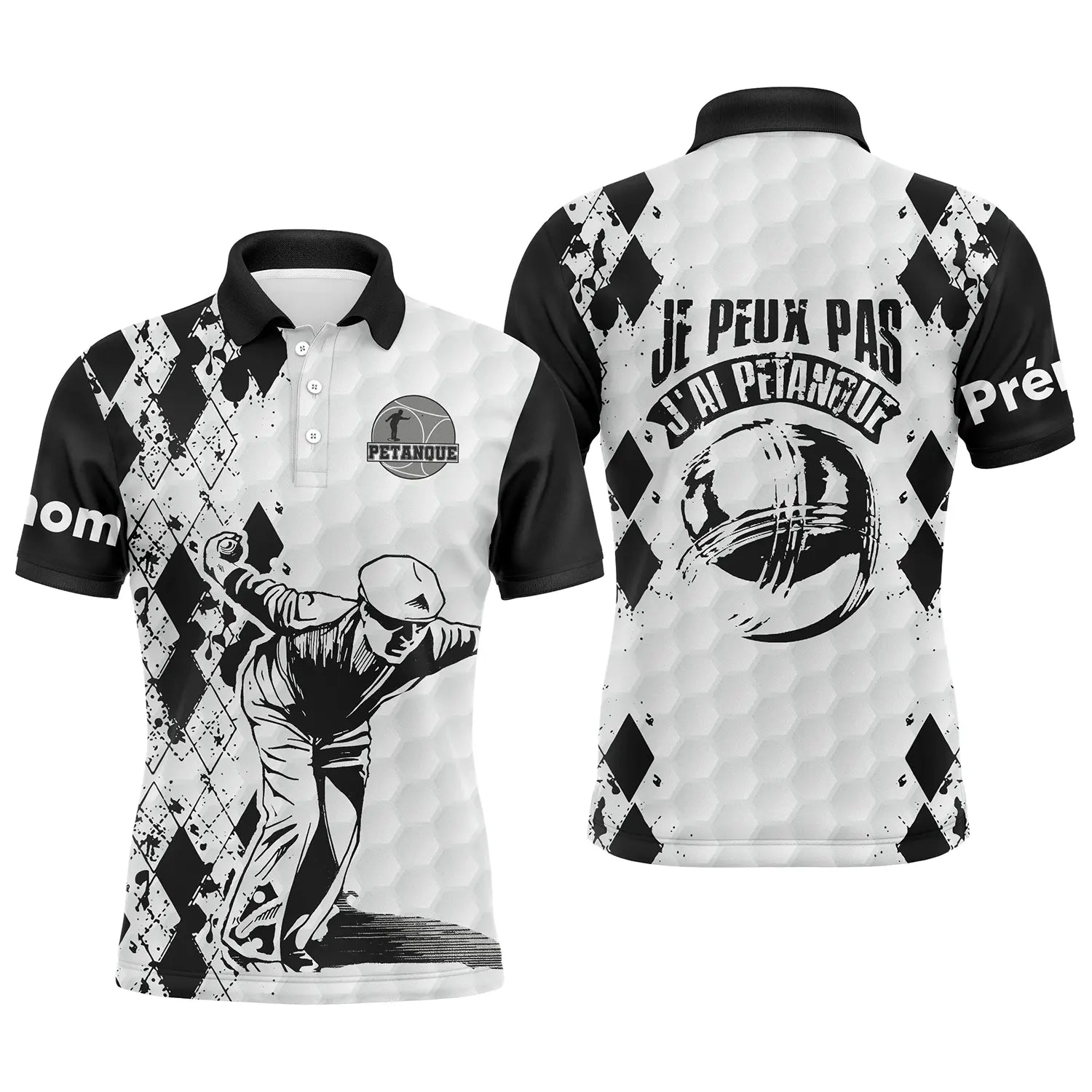 Polo Pétanque Homme Femme, Cadeau Humour Personnalisé Bouliste, J'Peux Pas J'ai Pétanque - CT22122210 Polo Homme