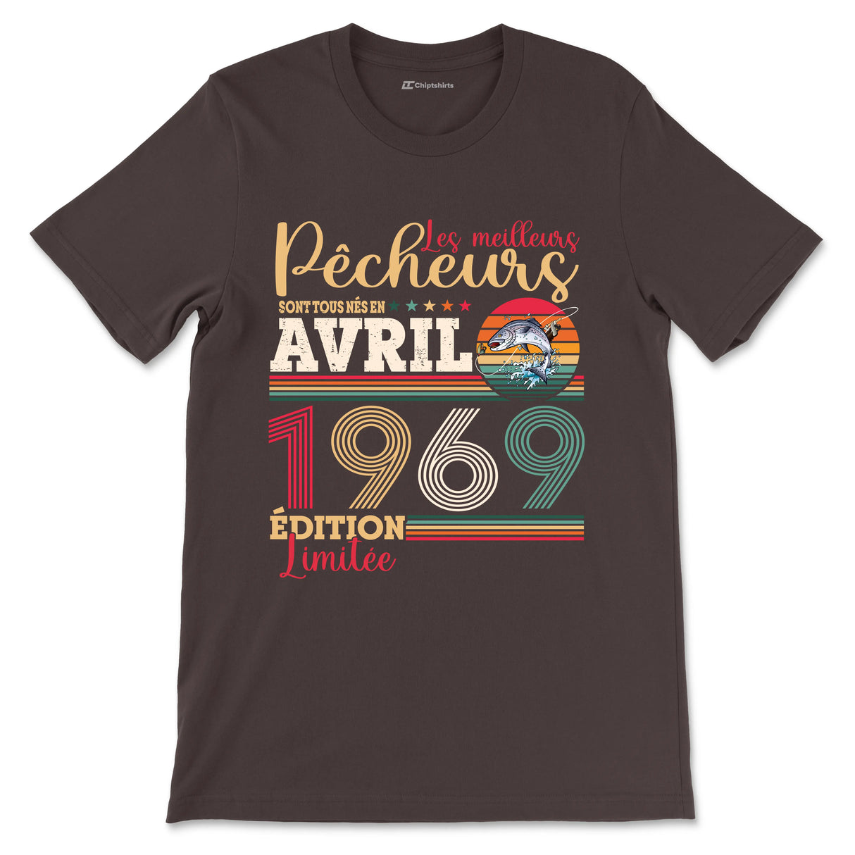 T-shirt vintage humour pêcheur noir illustration silhouette pêcheur Les meilleurs pêcheurs Édition Limitée