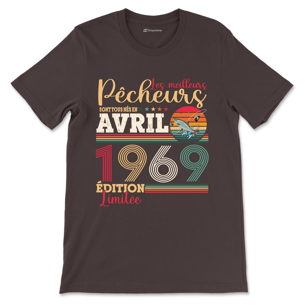 T-shirt pêcheur kaki variante avec gardon édition limitée pêcheur