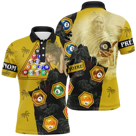 Polo Billard Personnalisé Jésus, Boule De Billard - CT27062319 Polo Homme