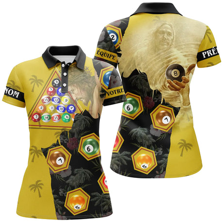 Polo Billard Personnalisé Jésus, Boule De Billard - CT27062319 Polo Femme