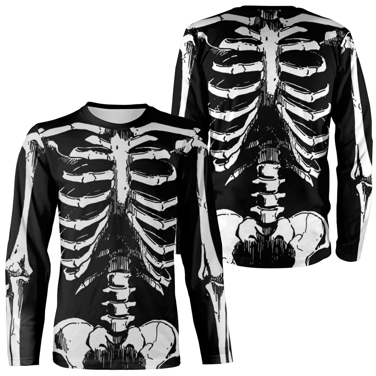 Costume Halloween squelette variante avec motif anatomique complet