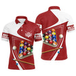 Polo Billard Personnalisé avec Prénom | Motif Unique Billes de Billard Jeu 14/1 sur Tapis Rouge | Vêtement Signature pour Amateurs de Billard - CT01072313 Polo Homme