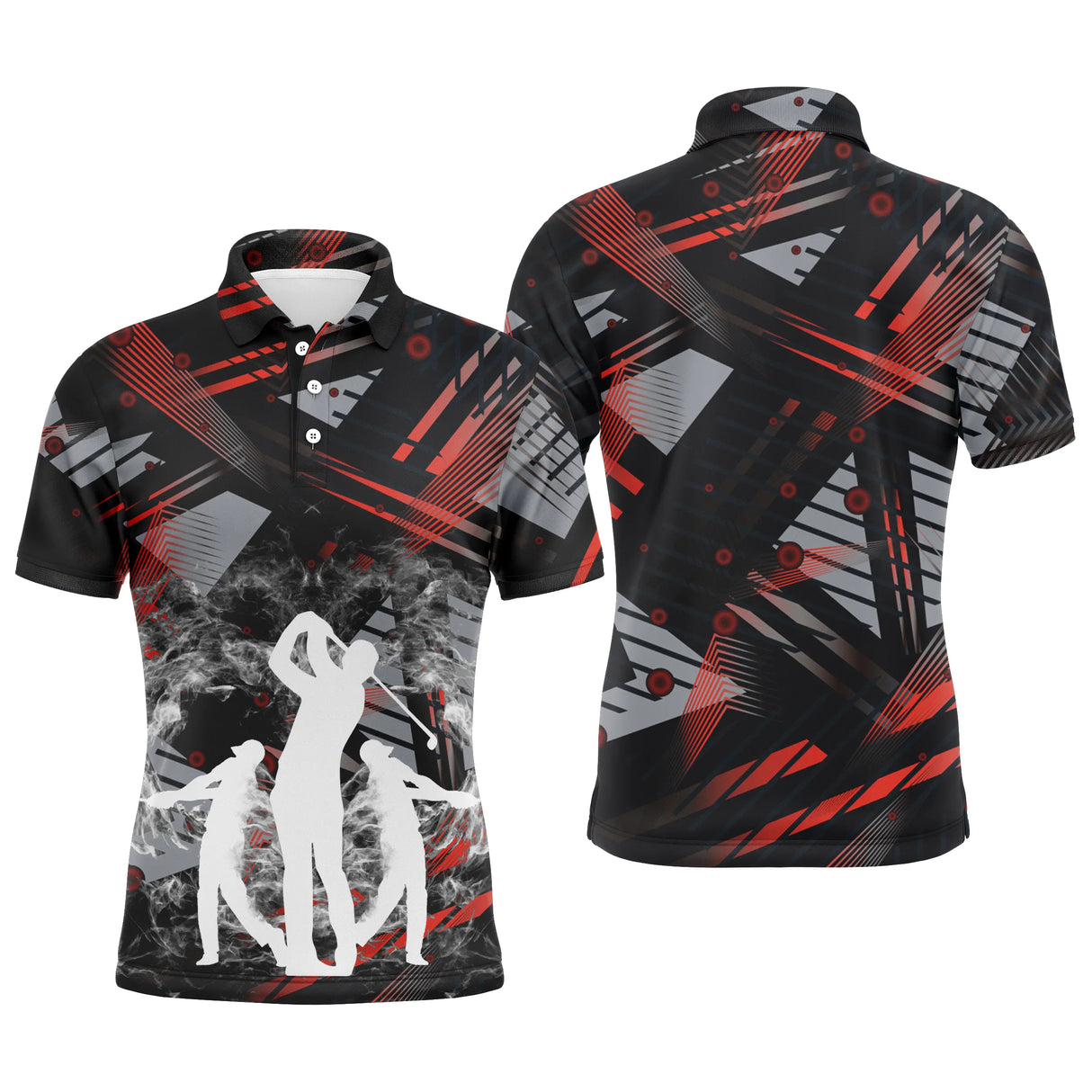 Polo Golf, Design Unique Motif Golfers - VĂȘtement Parfait pour PassionnĂ©s de Golf - CT04072314 Polo Homme