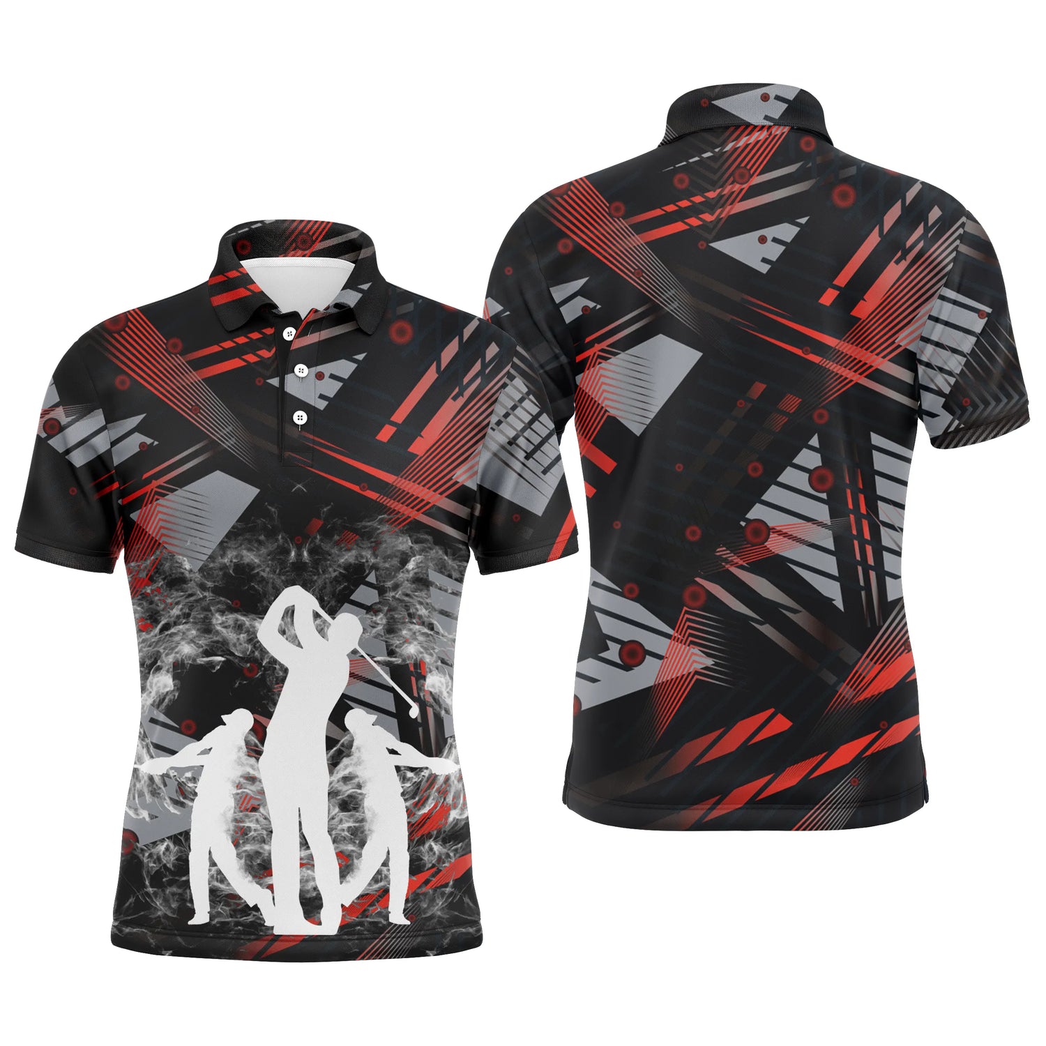 Polo Golf, Design Unique Motif Golfers - VĂȘtement Parfait pour PassionnĂ©s de Golf - CT04072314 Polo Homme