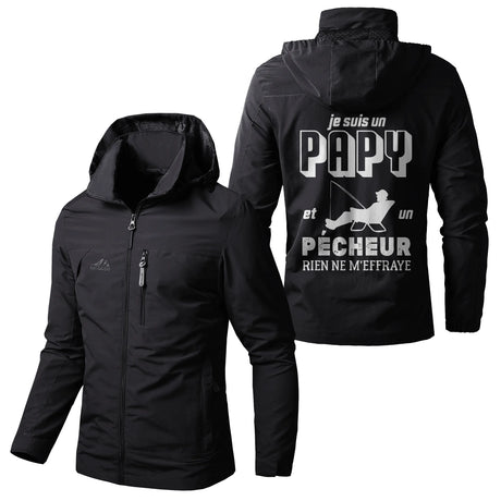 Veste Imperméable et Coupe-Vent - Je Suis Un Papy Pêcheur, Cadeau Drôle Grand-père - CT05092349 Noir