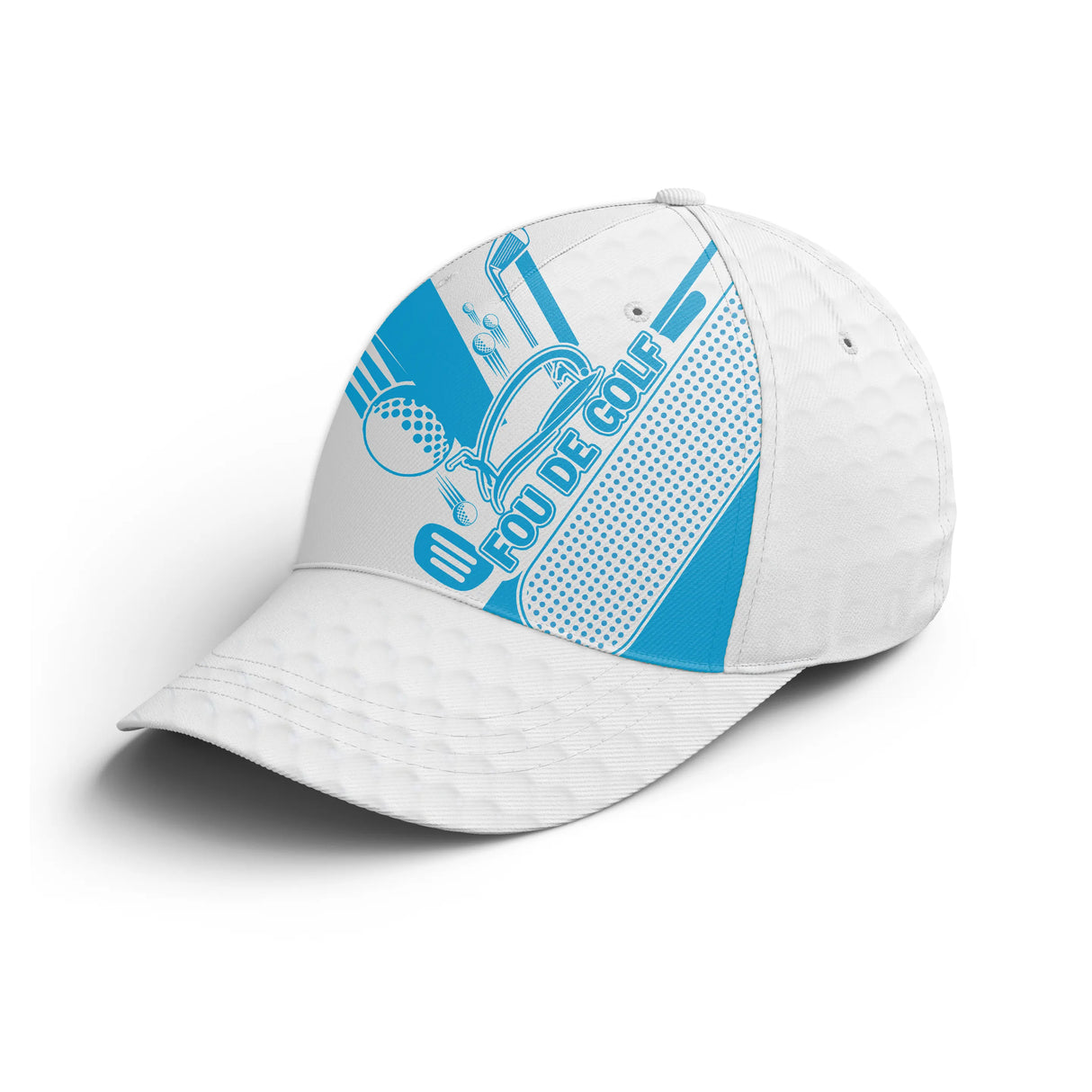 Casquette golf bleu ciel aquarelle club golfeur unisexe parcours artistique