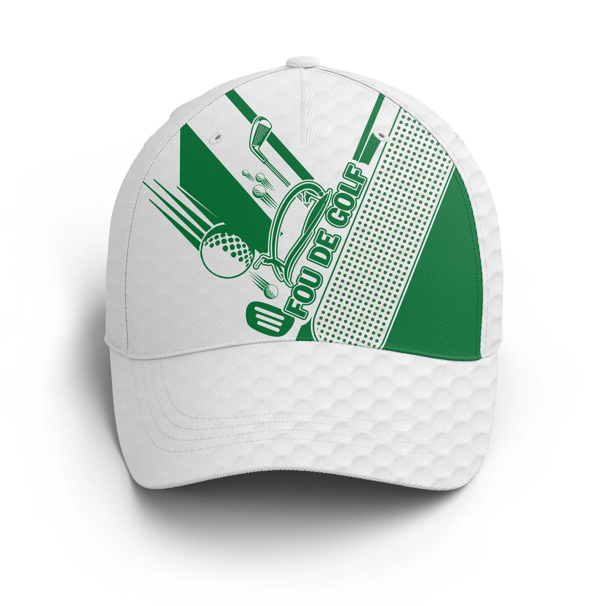 Casquette golf aquarelle vert tendre golfeur swing sac clubs fairway unisexe parcours doux