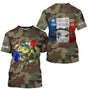 Pêche du Bar, Cadeau Original Pêcheur, Camouflage, Drapeau de la France, Cadeau Personnalisé, Né Pour Pêcher Forcé de Travailler - CTS25042232 T-shirt All Over Col Rond Unisexe