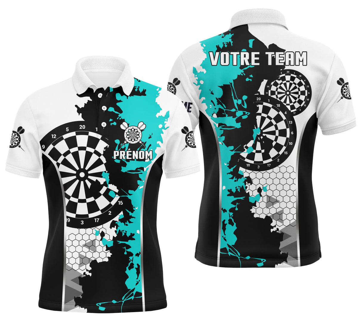 Polo Tactique Fléchettes - Maitrisez le Jeu avec Style Mondial - ALP12032477 - Polo Homme Cyan