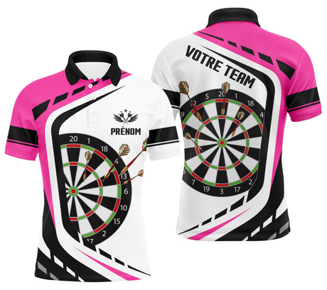 Polo de Fléchettes Personnalisé "Précision de Champion" - Confort et Style pour Votre Équipe - ALP12032469 - Polo Homme Rose