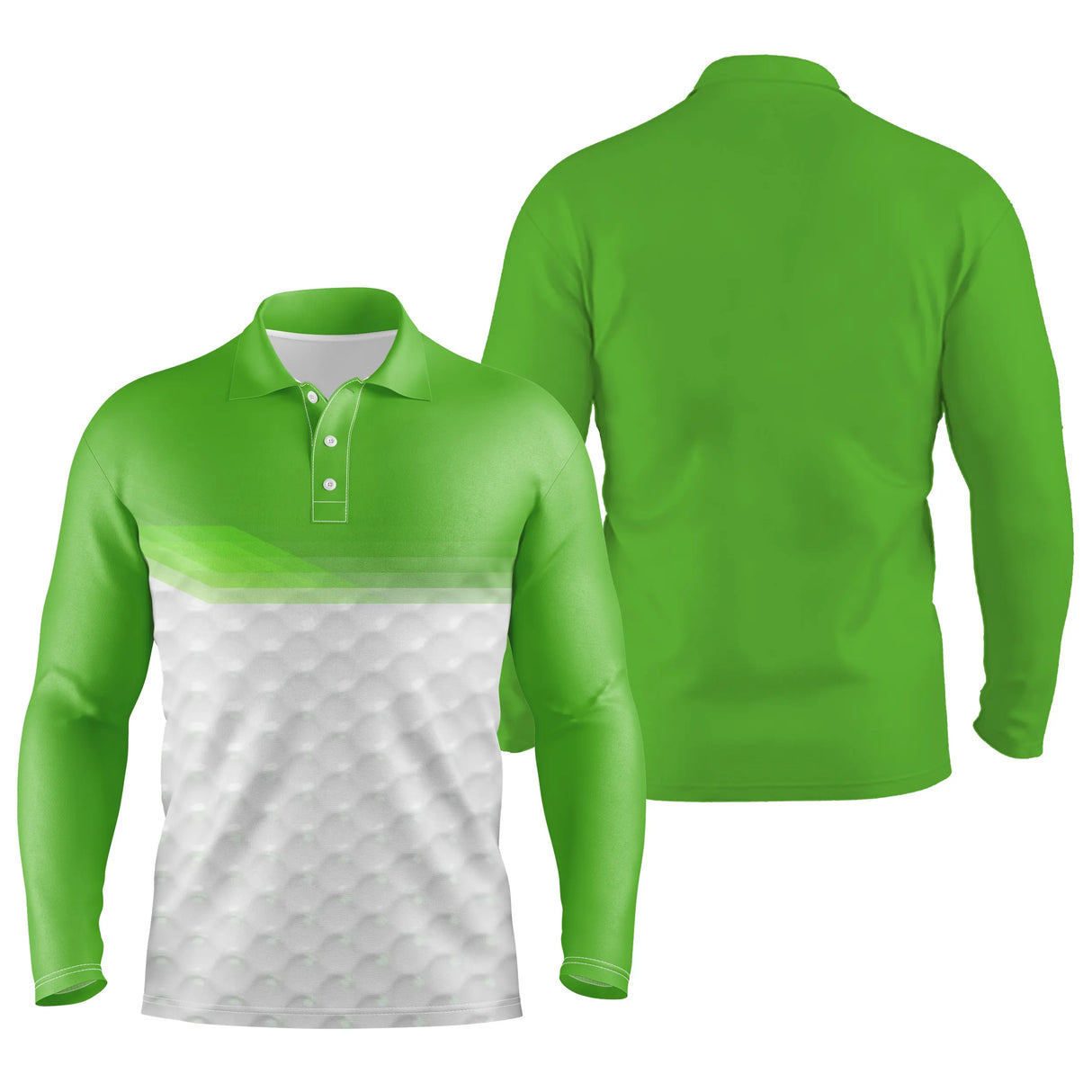 Polo manches longues sport unisexe jaune lumineux haut uni bas dégradé balle tissu respirant