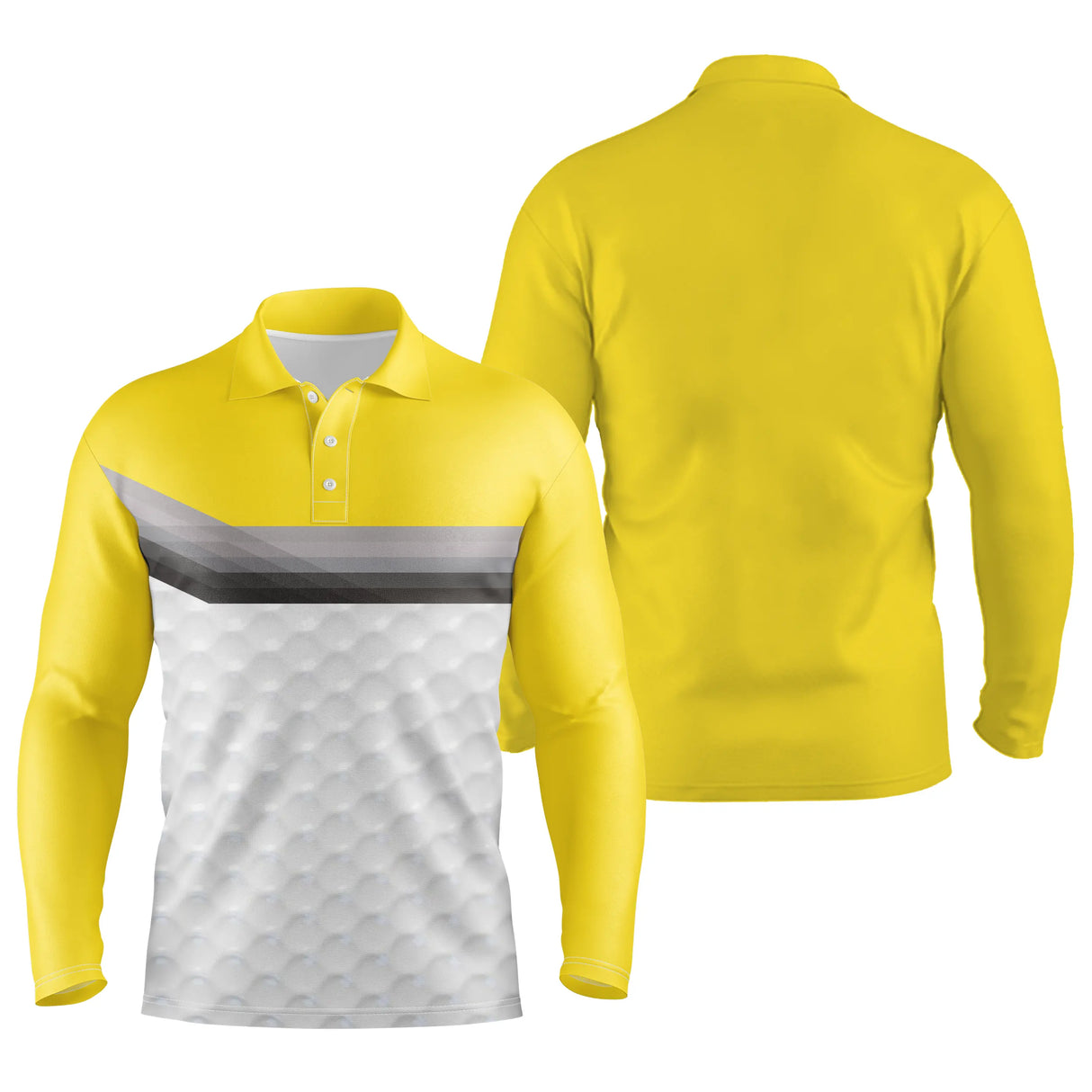 Polo manches longues sport unisexe vert prairie haut uni bas dégradé balle tissu respirant
