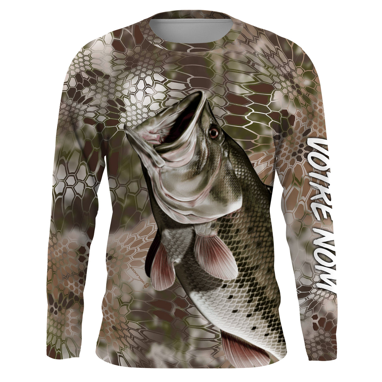 Maillot UV manches longues pêche bar camouflage écailles complet prénom personnalisé