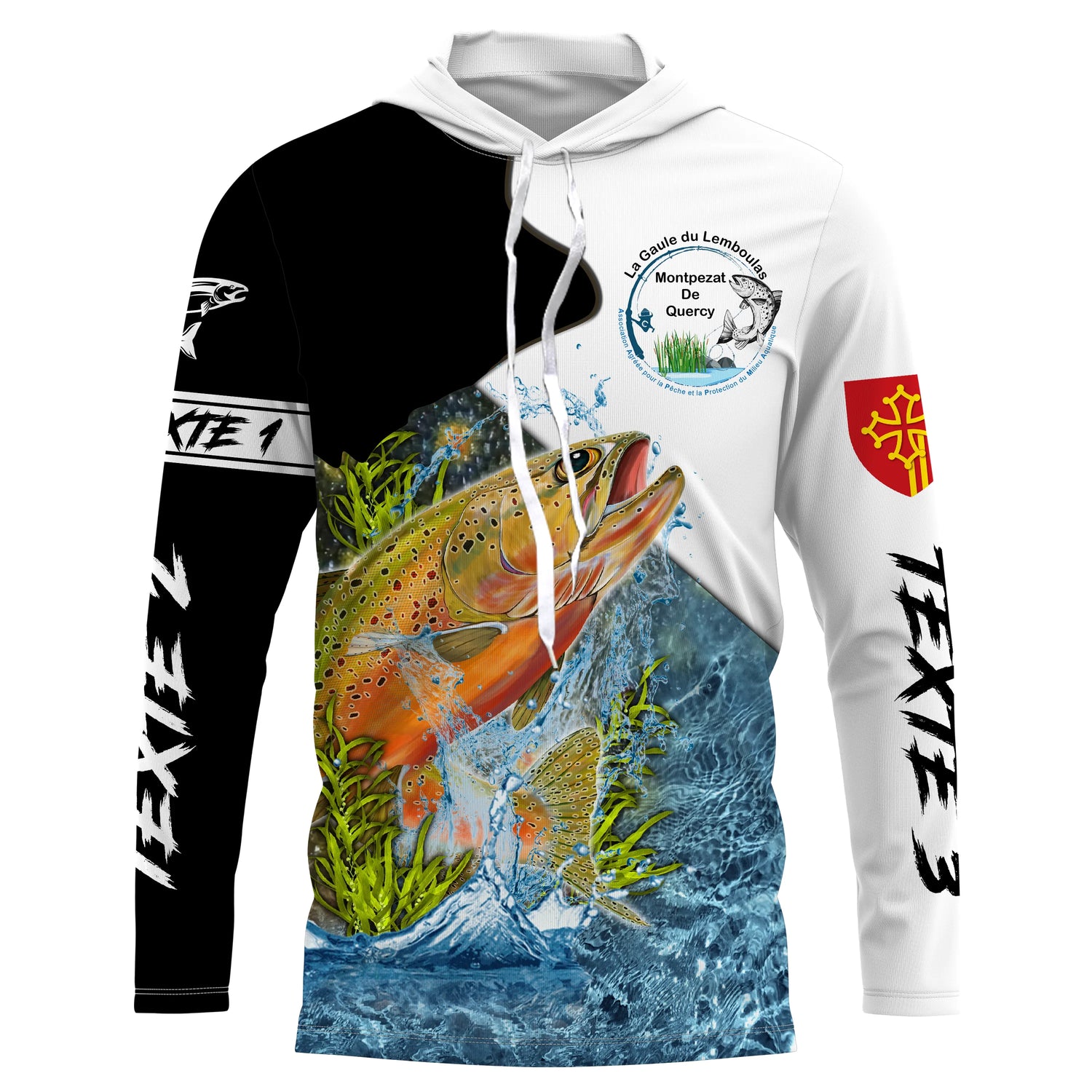 La Gaule Du Lemboulas T-shirt, T-shirt Manches Longues Anti UV, Sweat A Capuche Anti UV, PĂȘche De La Truite - CT070623KYC T-shirt Anti UV Ă  Capuche Couleur