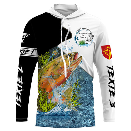La Gaule Du Lemboulas T-shirt, T-shirt Manches Longues Anti UV, Sweat A Capuche Anti UV, Pêche De La Truite - CT070623KYC T-shirt Anti UV à Capuche Couleur