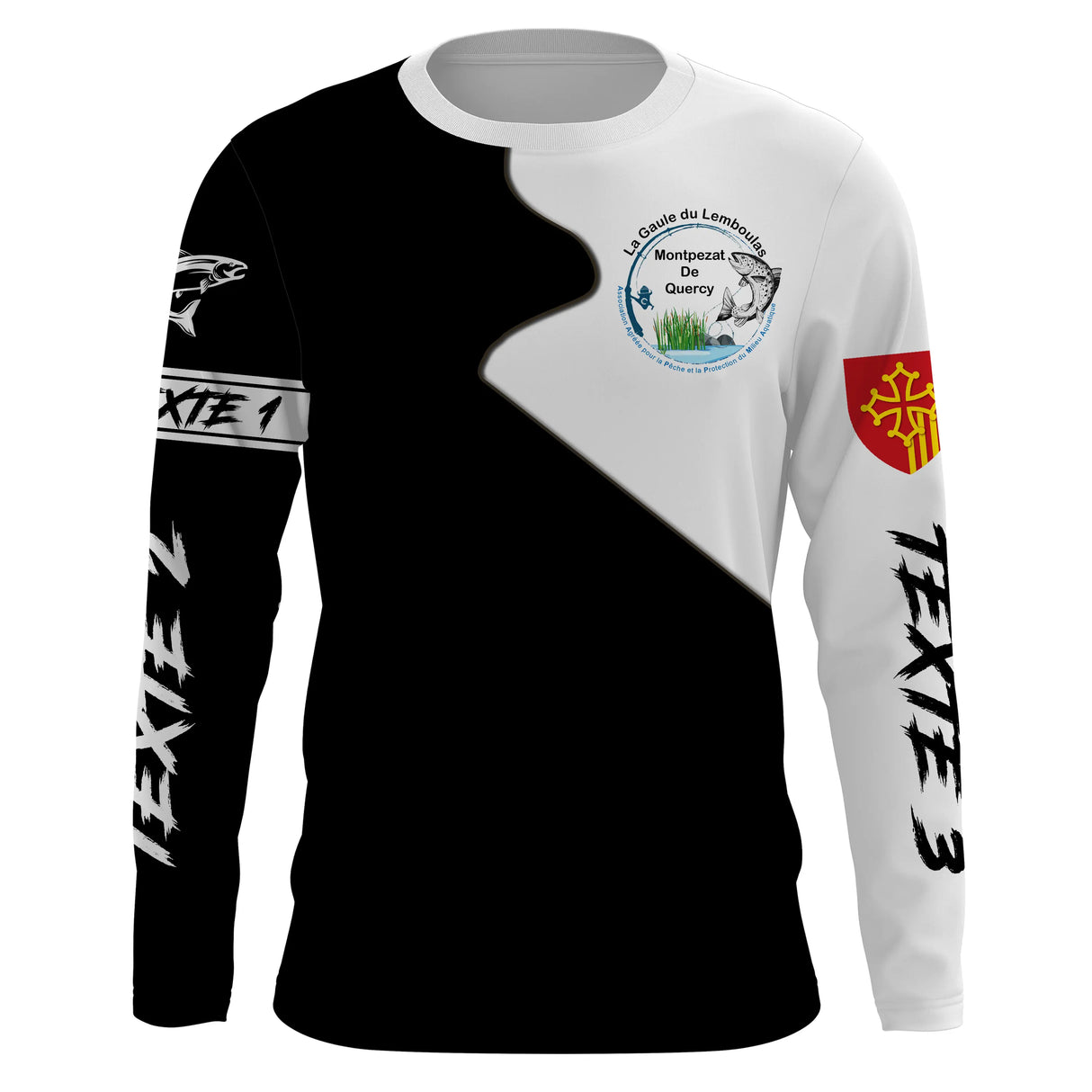 La Gaule Du Lemboulas T-shirt, T-shirt Manches Longues Anti UV, Sweat A Capuche Anti UV, PĂȘche De La Truite - CT070623KYC T-shirt Anti UV Manches Longues Noir