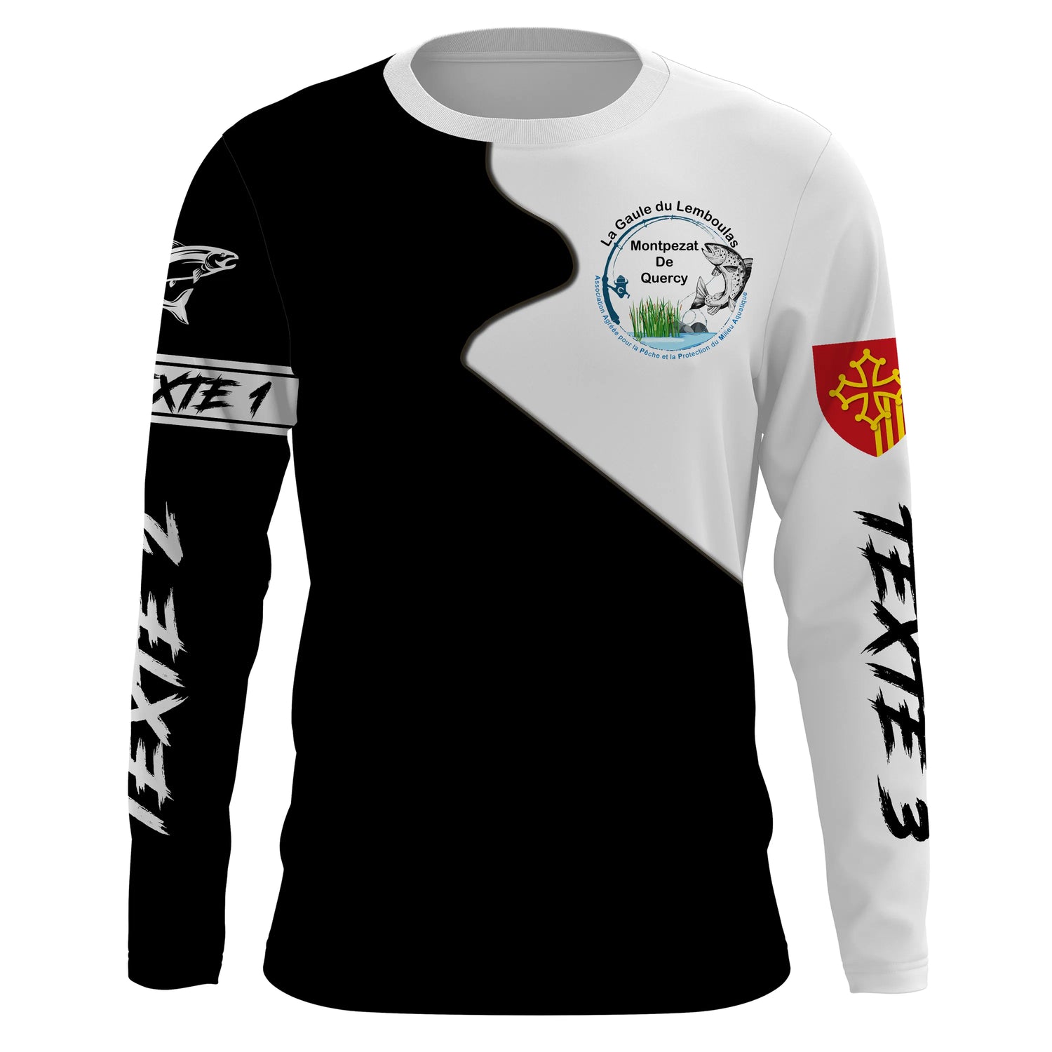 La Gaule Du Lemboulas T-shirt, T-shirt Manches Longues Anti UV, Sweat A Capuche Anti UV, PĂȘche De La Truite - CT070623KYC T-shirt Anti UV Manches Longues Noir
