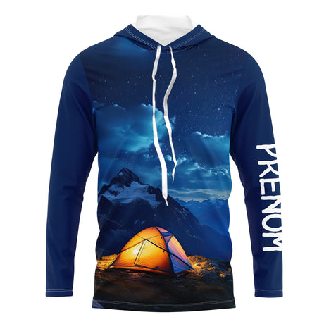 Maillot Montagnard Étoilé - Aventure Nocturne En Plein Air - CT21022435 Anti UV T-shirt à Capuche Unisexe