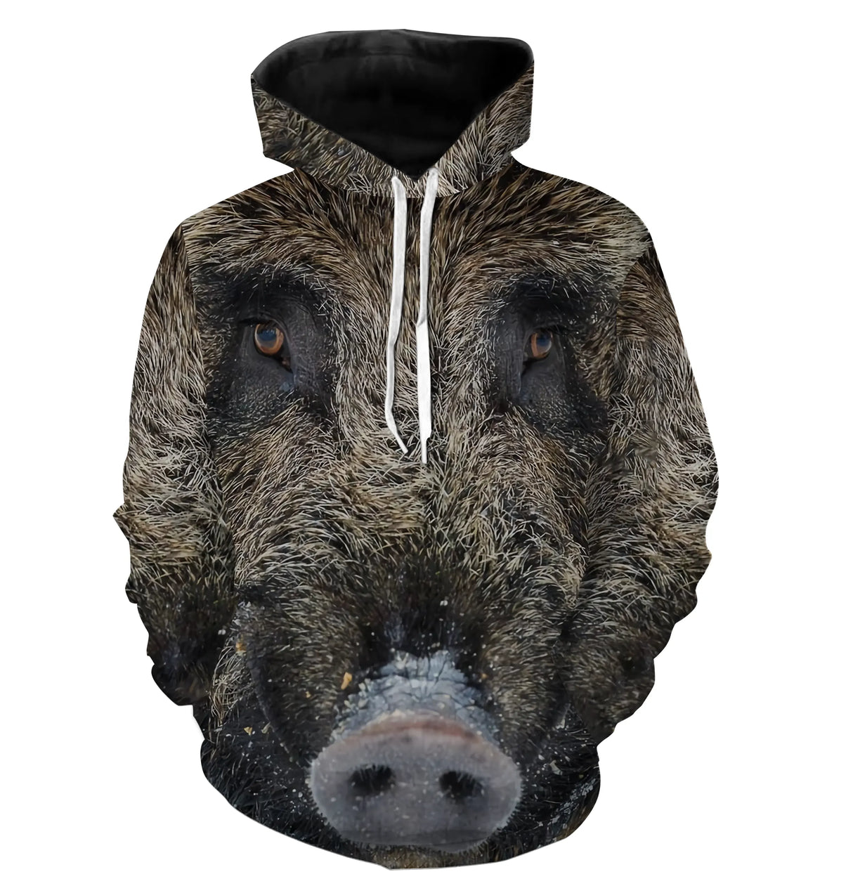 T-shirt anti UV manches longues chasse sanglier photo réaliste, vêtement halieutique pour chasseur en battue